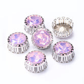 Rose Water Opal Gemstone Flower Round Shape High-Quality Glass Sew-on Nest Hollow Claw Rhinestones WholesaleRhinestone